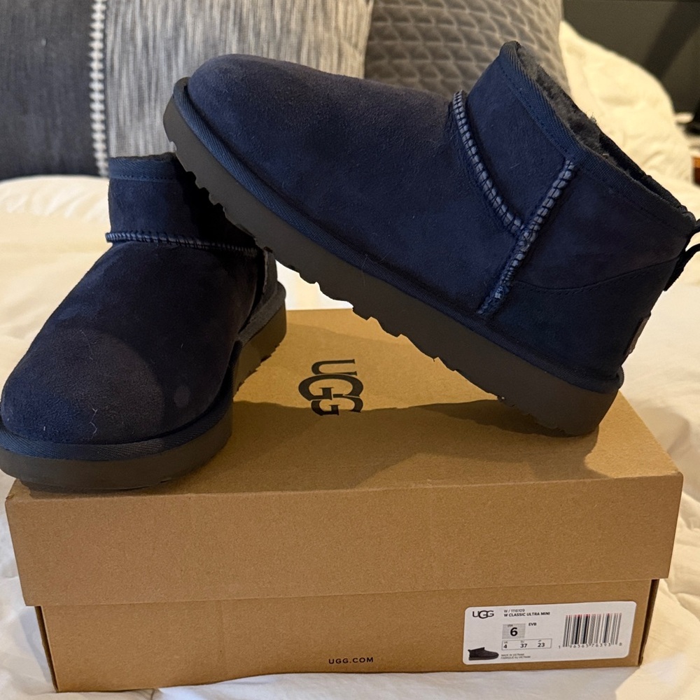 UGG Midnight Blue Suede Ankle Boots